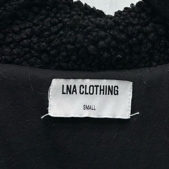 LNA Clothing Sweatshirt Womens S Deep Pile Fleece 1/4 Zip Pullover Jumper Black - Picture 7 of 9